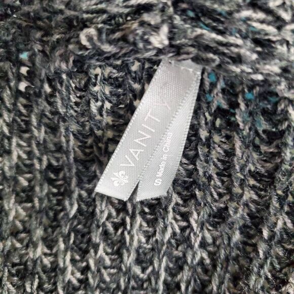 Vanity Gray Marled Open Front Cardigan Women’s Long Sleeve Cozy Sweater Small - Picture 4 of 6